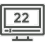 Pixelated monitor icon displaying the number 22 on its screen against a dark background.